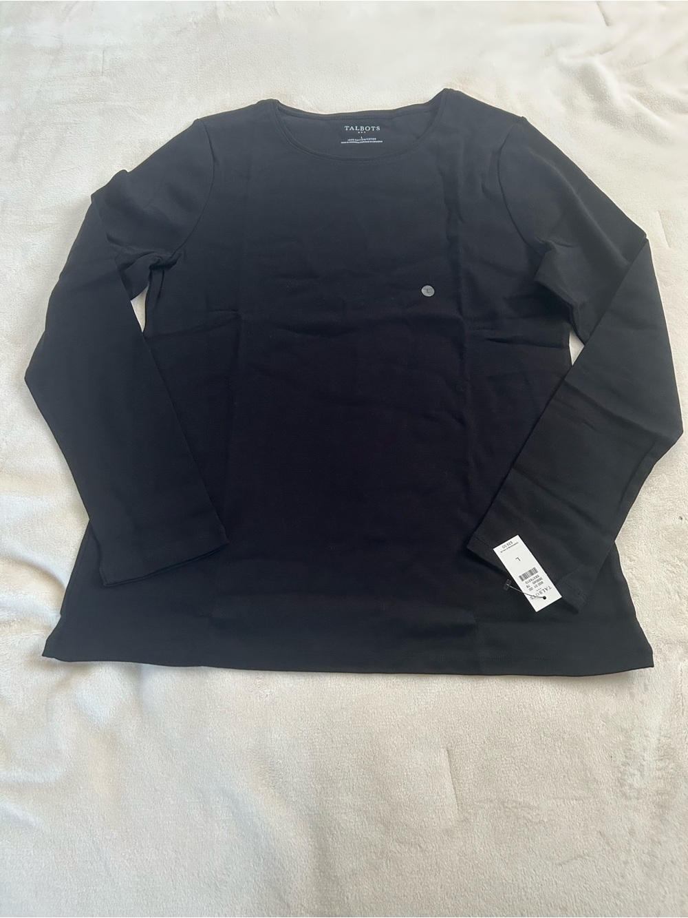 Talbots Long-Sleeve Crewneck Shirt - Black